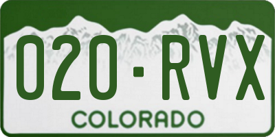 CO license plate 020RVX