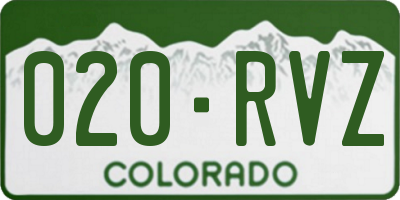 CO license plate 020RVZ