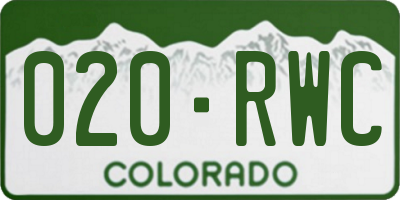 CO license plate 020RWC