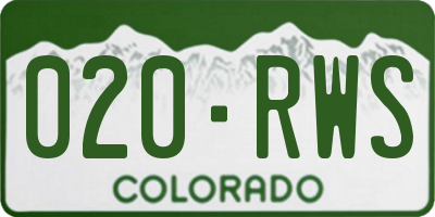 CO license plate 020RWS