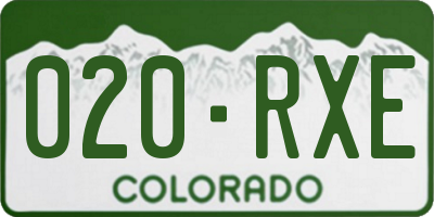 CO license plate 020RXE