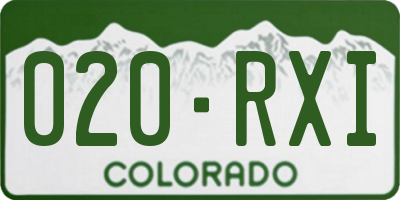 CO license plate 020RXI