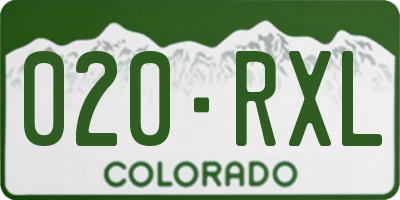 CO license plate 020RXL