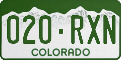 CO license plate 020RXN
