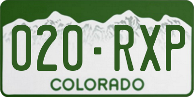 CO license plate 020RXP