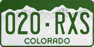 CO license plate 020RXS