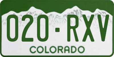 CO license plate 020RXV