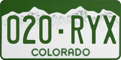 CO license plate 020RYX