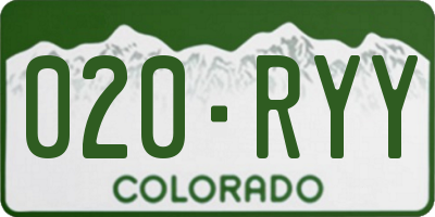 CO license plate 020RYY