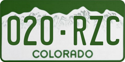 CO license plate 020RZC