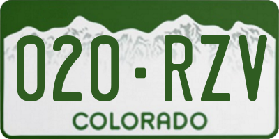 CO license plate 020RZV