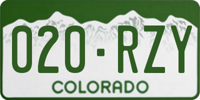 CO license plate 020RZY
