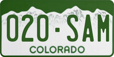 CO license plate 020SAM