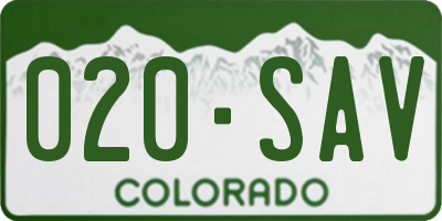 CO license plate 020SAV