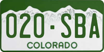 CO license plate 020SBA