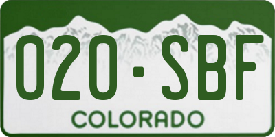CO license plate 020SBF
