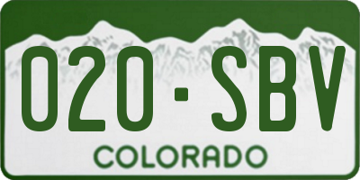 CO license plate 020SBV