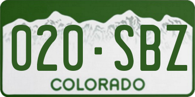 CO license plate 020SBZ