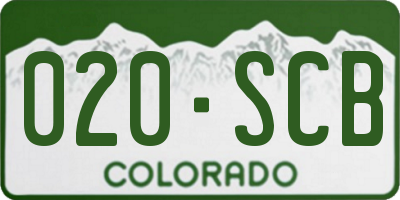 CO license plate 020SCB