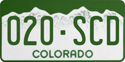 CO license plate 020SCD