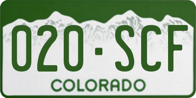 CO license plate 020SCF