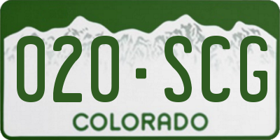 CO license plate 020SCG