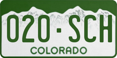 CO license plate 020SCH