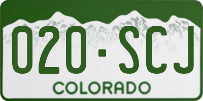 CO license plate 020SCJ