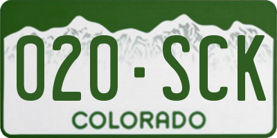 CO license plate 020SCK