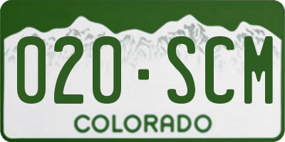 CO license plate 020SCM