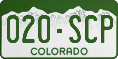 CO license plate 020SCP