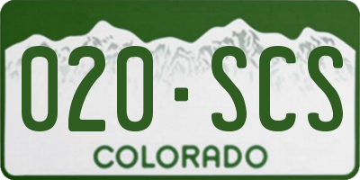 CO license plate 020SCS