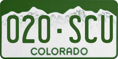 CO license plate 020SCU