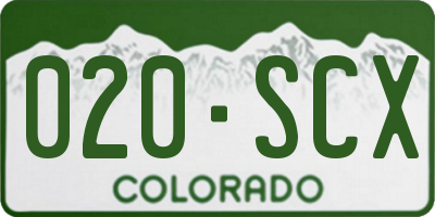 CO license plate 020SCX