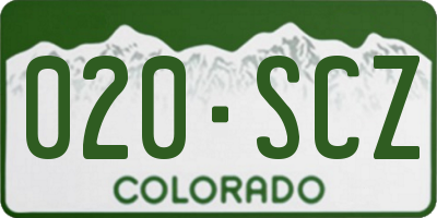 CO license plate 020SCZ