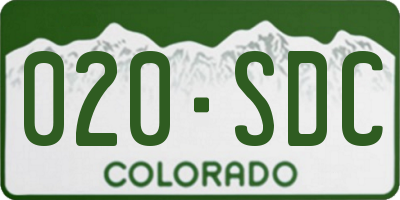 CO license plate 020SDC