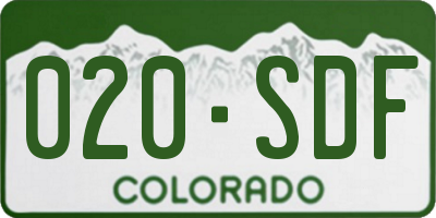 CO license plate 020SDF