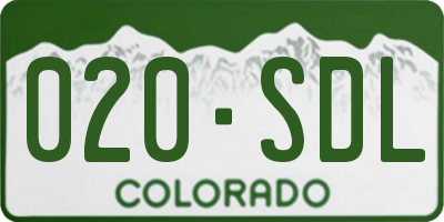 CO license plate 020SDL