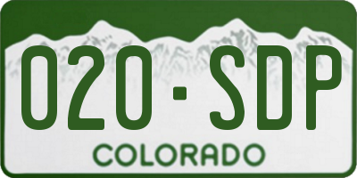 CO license plate 020SDP