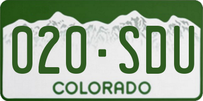 CO license plate 020SDU