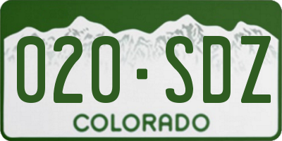CO license plate 020SDZ