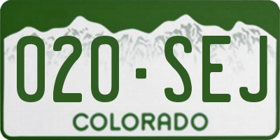 CO license plate 020SEJ