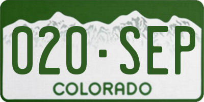 CO license plate 020SEP