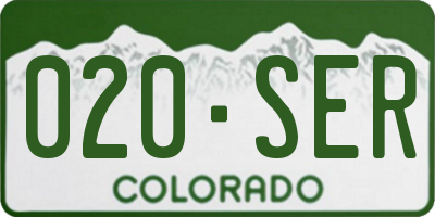 CO license plate 020SER