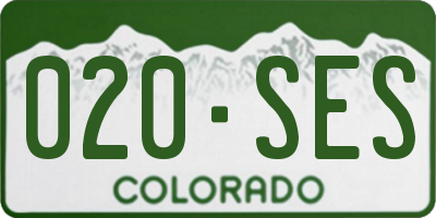 CO license plate 020SES