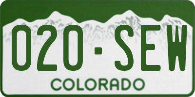 CO license plate 020SEW