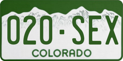 CO license plate 020SEX