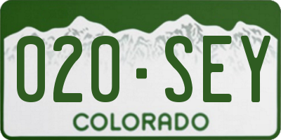 CO license plate 020SEY