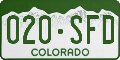 CO license plate 020SFD