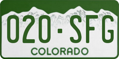 CO license plate 020SFG